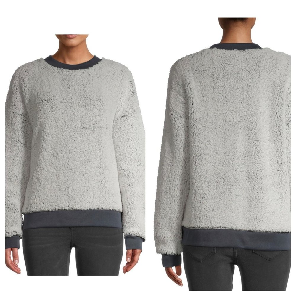 Secret Treasures Women's Super Soft Lounge Faux Gray‎ Sherpa Sleep Top SZ XL